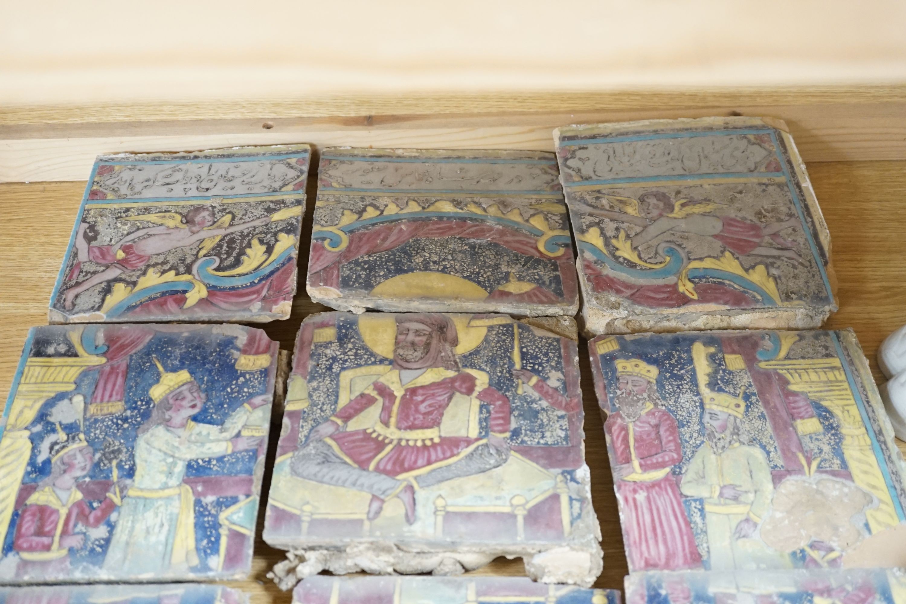 A 20th century Persian painted twelve tile panel.